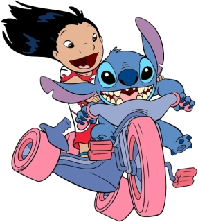 NAŽEHLOVAČKA -  Stitch a Lilo na tříkolce