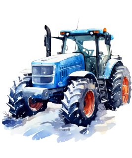 NAŽEHLOVAČKA - Traktor ve sněhu