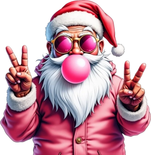NAŽEHLOVAČKA - Růžový santa se žvýkačkou