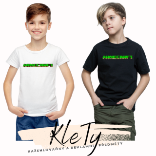 Triko dětské - Minecraft nápis zelený