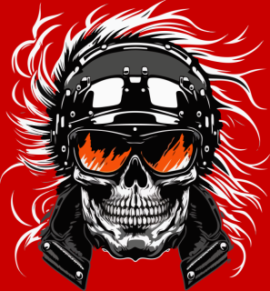 NAŽEHLOVAČKA - Motorkářský motiv- kostlivec chopper