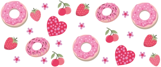 UV DTF samolepky - Donuty s jahodami
