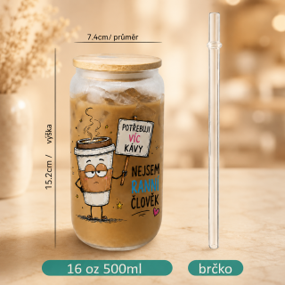 Kelímek s bambusovým víčkem - Potřebuji víc kávy