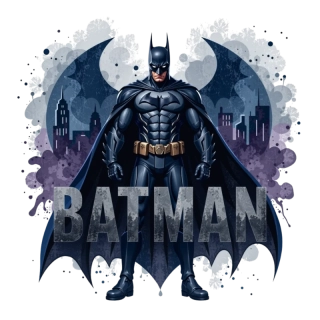 NAŽEHLOVAČKA - Batman s s nápisem a znamkem v pozadí